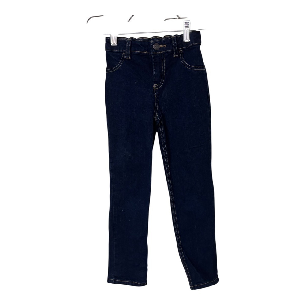 3/$15 Cat & Jack kids dark blue straight super stretch denim jeans size 6